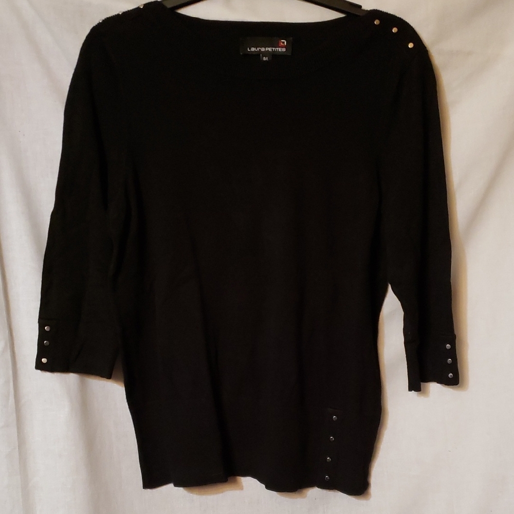 Laura Petite Women's Elegant Black Sweater